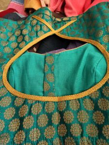 Elegant Teal Brocade Blouse