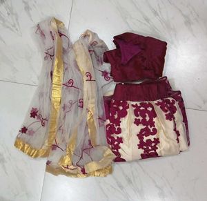 Purple Embroidered Lehenga Choli with Dupatta 💜