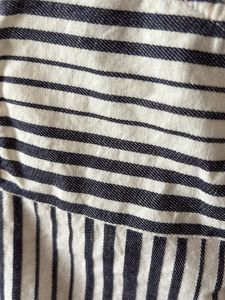 AND Cotton Grey &amp; Off-White Striped Sleeveless Top