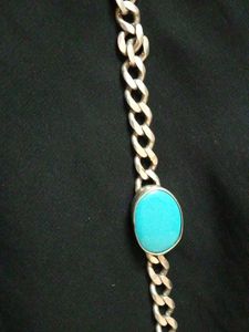 Sterling Silver Gents 925 Bracelet With Feroza
