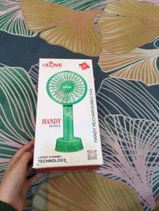 ULOVE Hand Fan Rechargeable With Stand 3 Speed