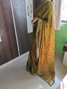 Olive Green Saree