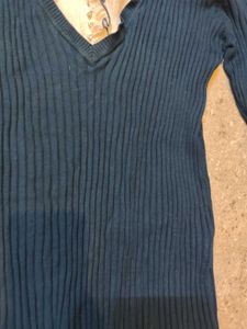 Office Siren Knit Collar Detail Top