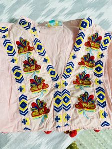 Embroided Dress With Pompom