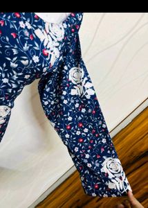 Printed Chikankari Kurta With Bottom