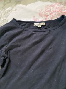 Light Glitter Black Mini Dress With Long Sleeves