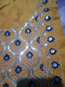 Neck Embroidery Patch Yellow And Blue Colour