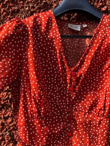 PlusS modest polka dotted midi dress