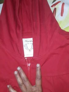 Red Sleeveless Hoodie