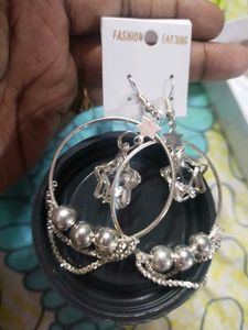 Combo Of 3 Scrunchies And 1 Earrings