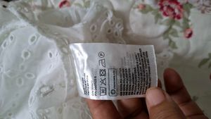 H&amp;M White Eyelet Blouse