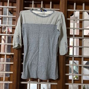 Gray Back Button Top