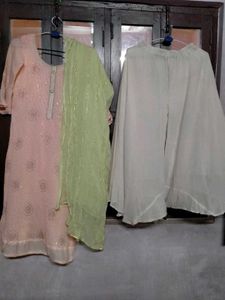 Peach sharara set