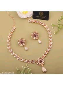 Rose Gold Necklace &amp; Earring Set