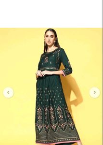 Anarkali Kurta Green