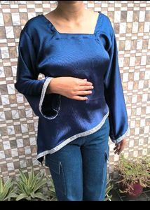 Customisable Navy Corset Style Top