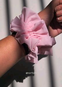 Ruffle Light Pink Scrunchie