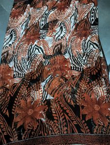 Brown Print Saree 🍂