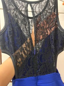 Blue &amp; Black Fit and Flare Dress