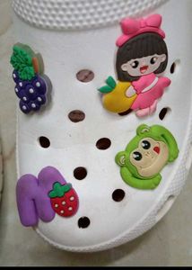 White Crocs with Fun Charms