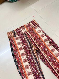 Paisley Print Flare Leg Pants