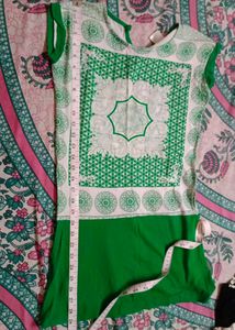 Green &amp; White Casual Dress