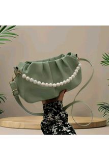 Elegant White Pearl Handle Bag