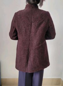 Burgundy Wool Blend Coat