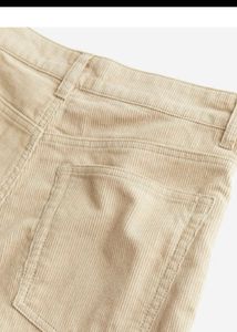 h&amp;m Beige Wide Leg Corduroy Pants