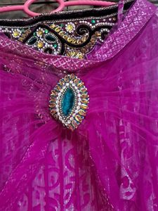 Velvet Fish Cut Lehenga With Duppatta