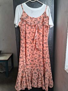 Floral Print Layered Dress