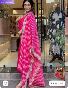 Bhandhini V Neck Three Quarter Sleeves Kurta