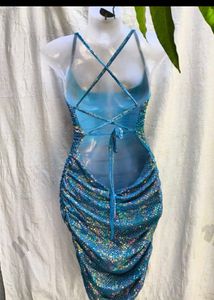 Sparkly Blue Mini Dress