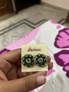 Green Stud Earrings