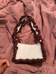 Crochet Ruffle Shoulder Bag