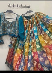 Blue And Multi Color Sequin Lehanga