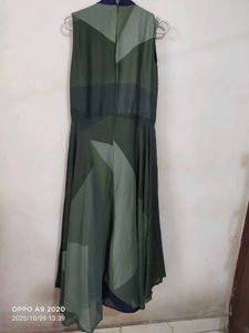 Olive Green Geometric Dress