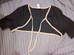 Ribbed Cropped Tie Top