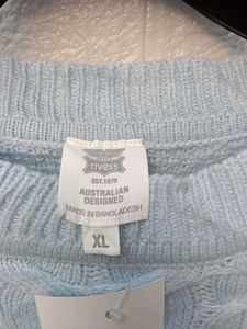 New with tag Pinterest Korean Blue Cable Knit Swea