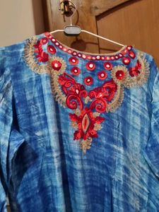 Embroidered Blue Kurta
