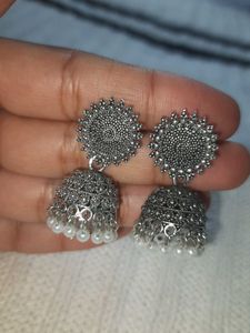 Silver Jhumka Earrings combo