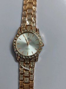 Rose Gold Rhinestone Watch