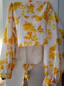 Floral Tie Top Co Ord Set With Skirt