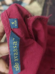 Aavasa Brand Maroon Kurta