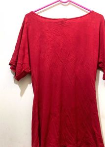 Red V-Neck Top stretchy 38-40 and half