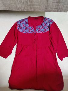 Elegant Red Printed Kurti