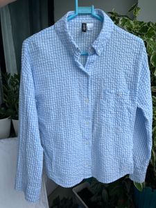 H&amp;M Gingham Baby Blue Shirt 🩵