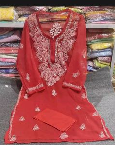 Chikankari Kurti (Free Size)