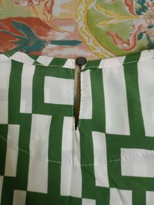 White And Green Coloured Top