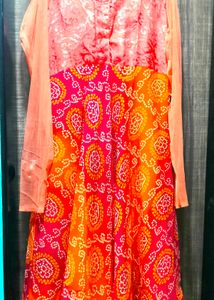 Libas Anarkali Kurta With Bandhani Print